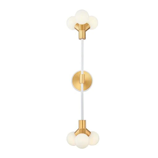 Kalco Tres 6 Light White and Brass Wall Sconce Lighting Affairs