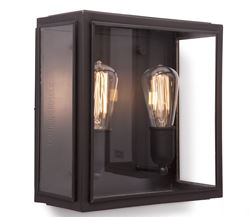 Lille Old Bronze with Clear Tempered Glass Exterior Ceiling Light