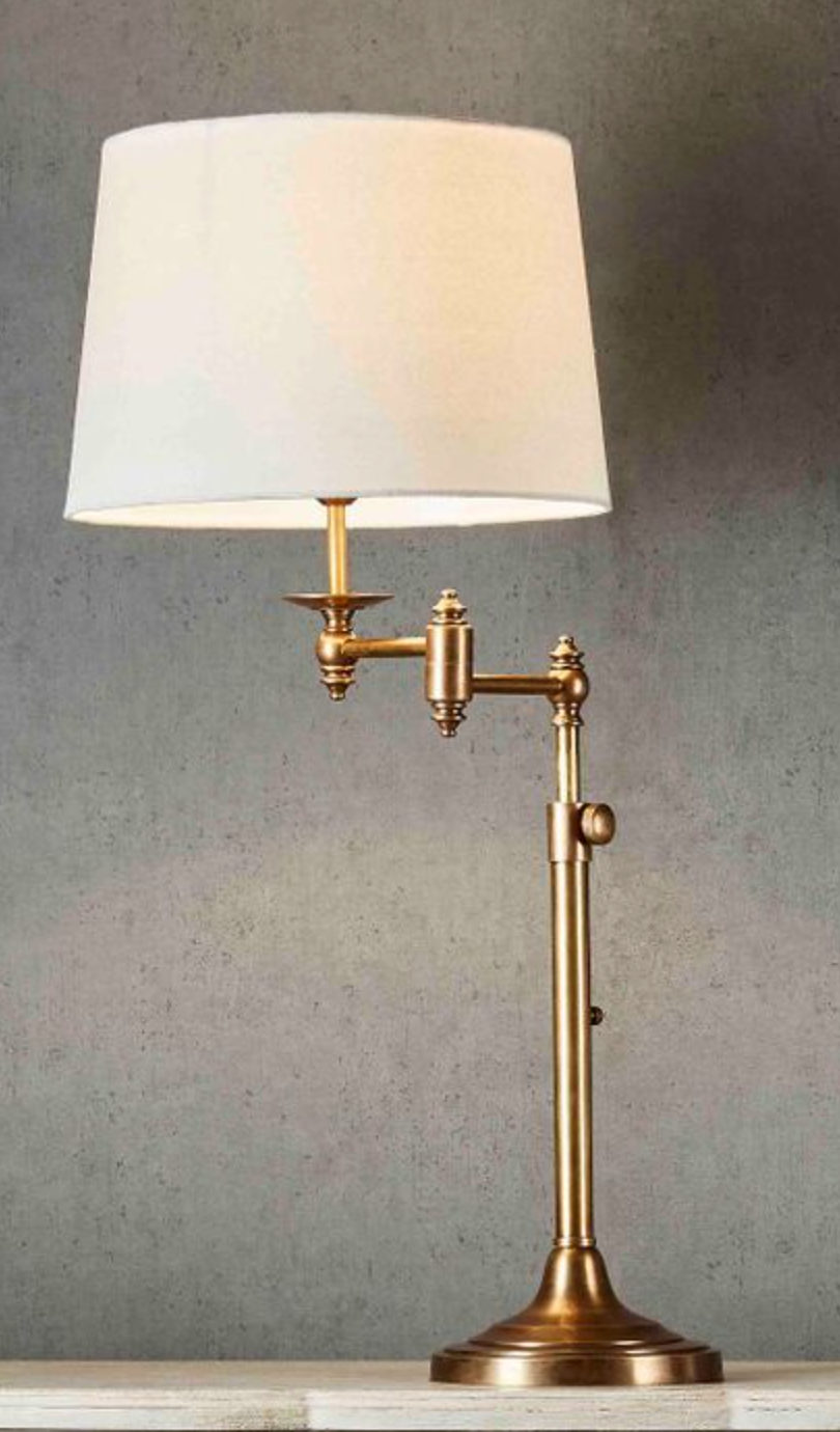 Davidson Swing Arm Antique Brass Table Lamp