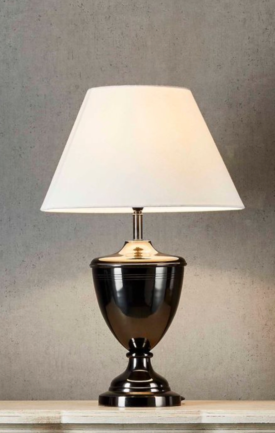 Urn Black Brass Table Lamp