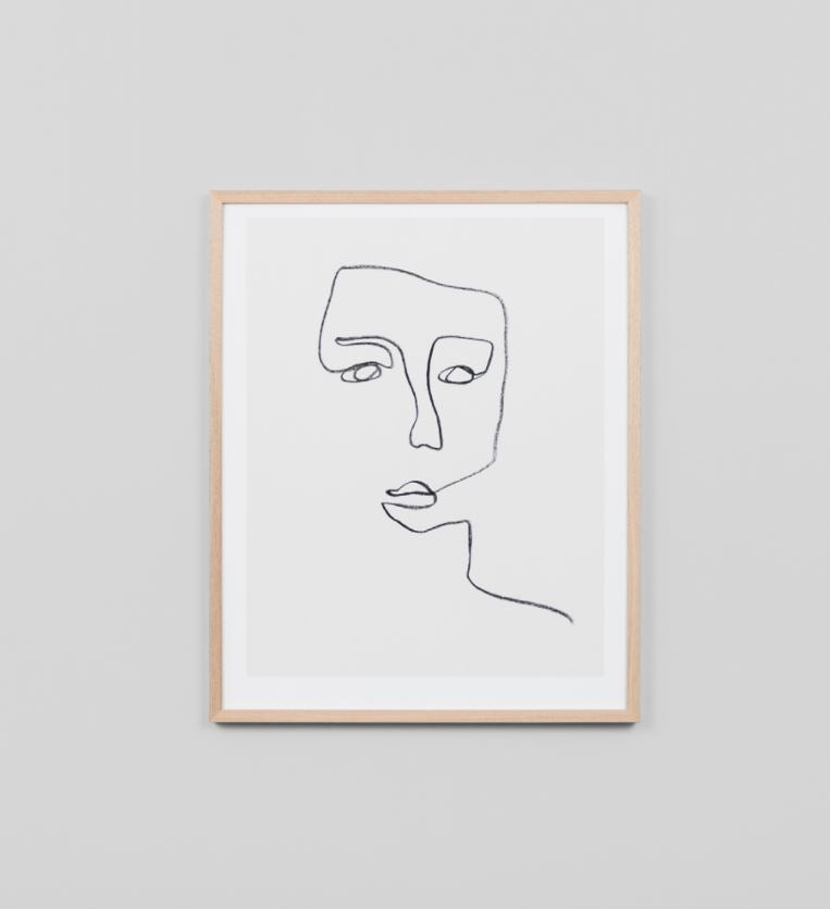 Linear Portrait Three Framed Print