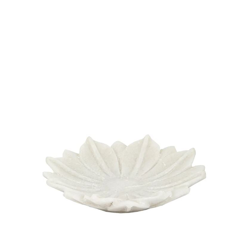 Marble Lotus Plate Small White