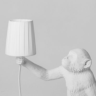 White Metal Polyester Lampshade for White Monkey Lamp
