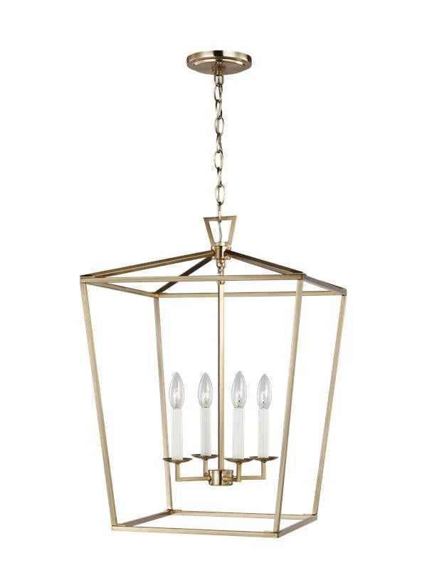 Dianna 4L  pendant by Visual Comfort Generation Satin Brass Finish