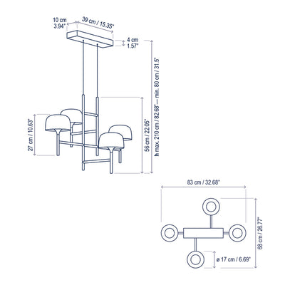 Bol S/4L Pendant