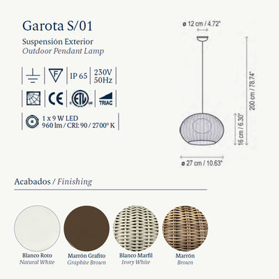 Garota S/01 Outdoor Pendant