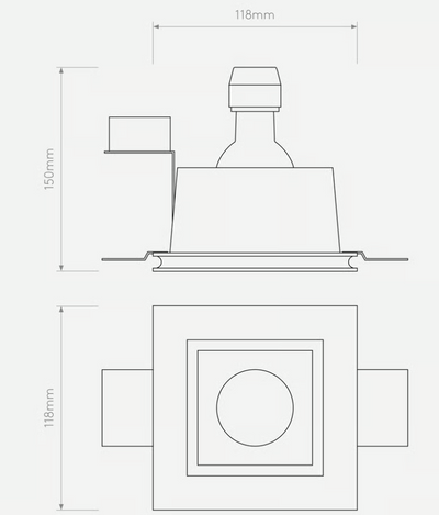 Blanco Square Fixed Interior Downlight