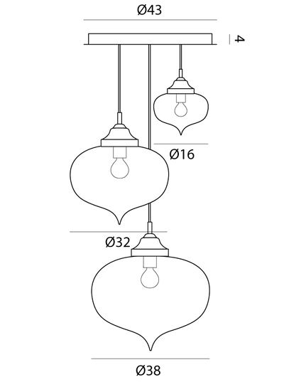 Arabesque 3L Pendant by Cangini & Tucci
