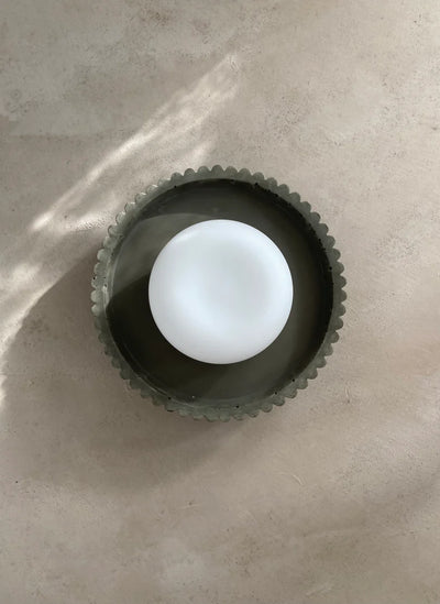 Furrow Disc Sconce with Globe
