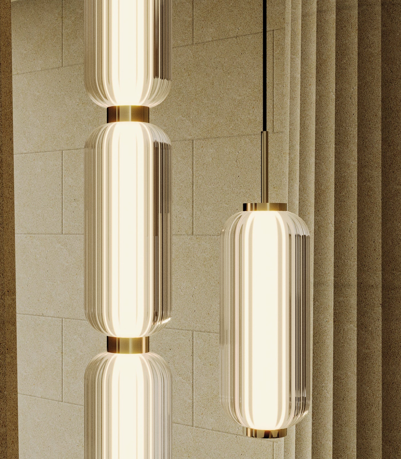 Elma 3lt Pendant Light by Aromas Del Campo Brass