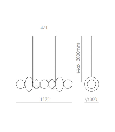 Mapi Linear Pendant Light by Aromas