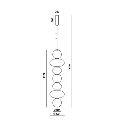 Mapi Vertical Pendant Light by Aromas
