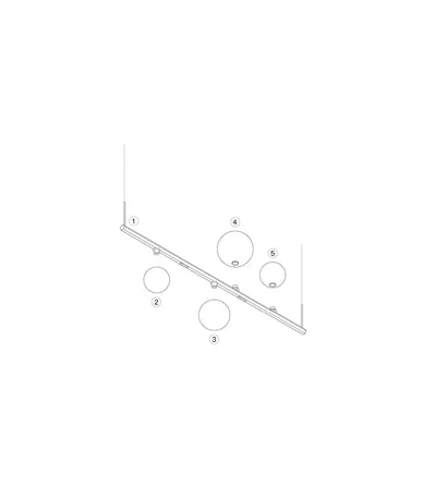 LODES Random Stick Short Linear Pendant