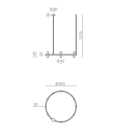 Tura 12lt Pendant Light by Aromas