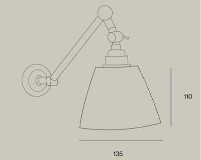 Mod wall light with extended arm