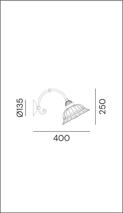 Anita Curl Brass and Ceramic Shade Wall Light