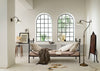Anita Curl Brass and Ceramic Shade Wall Light