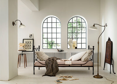 Anita Curl Brass and Ceramic Shade Wall Light