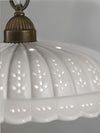 Anita Curl Brass and Ceramic Shade Wall Light