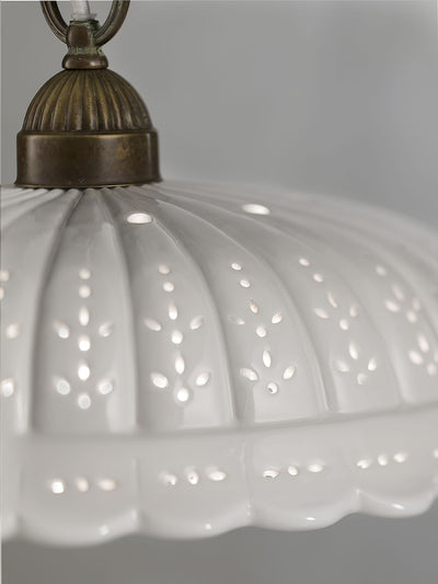 Anita Curl Brass and Ceramic Shade Wall Light