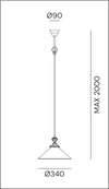 Country Field Brass and Venetian Glass Ceiling Light