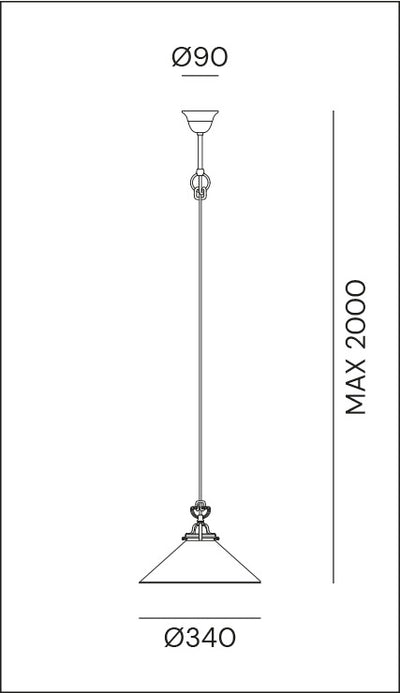 Country Field Brass and Venetian Glass Ceiling Light
