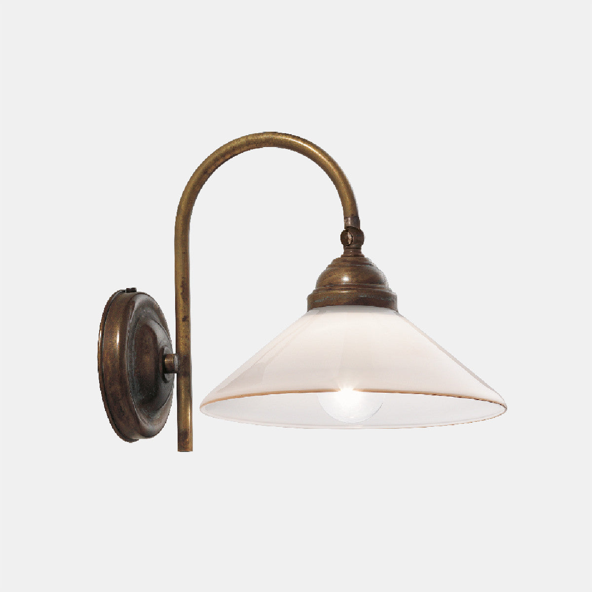 Country Turn Brass and Venetian Glass Wall Light