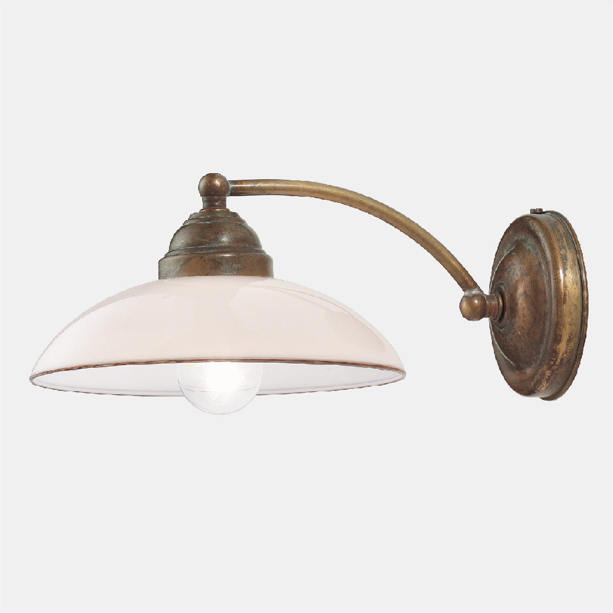 Country Brass and Venetian Glass Wall Light