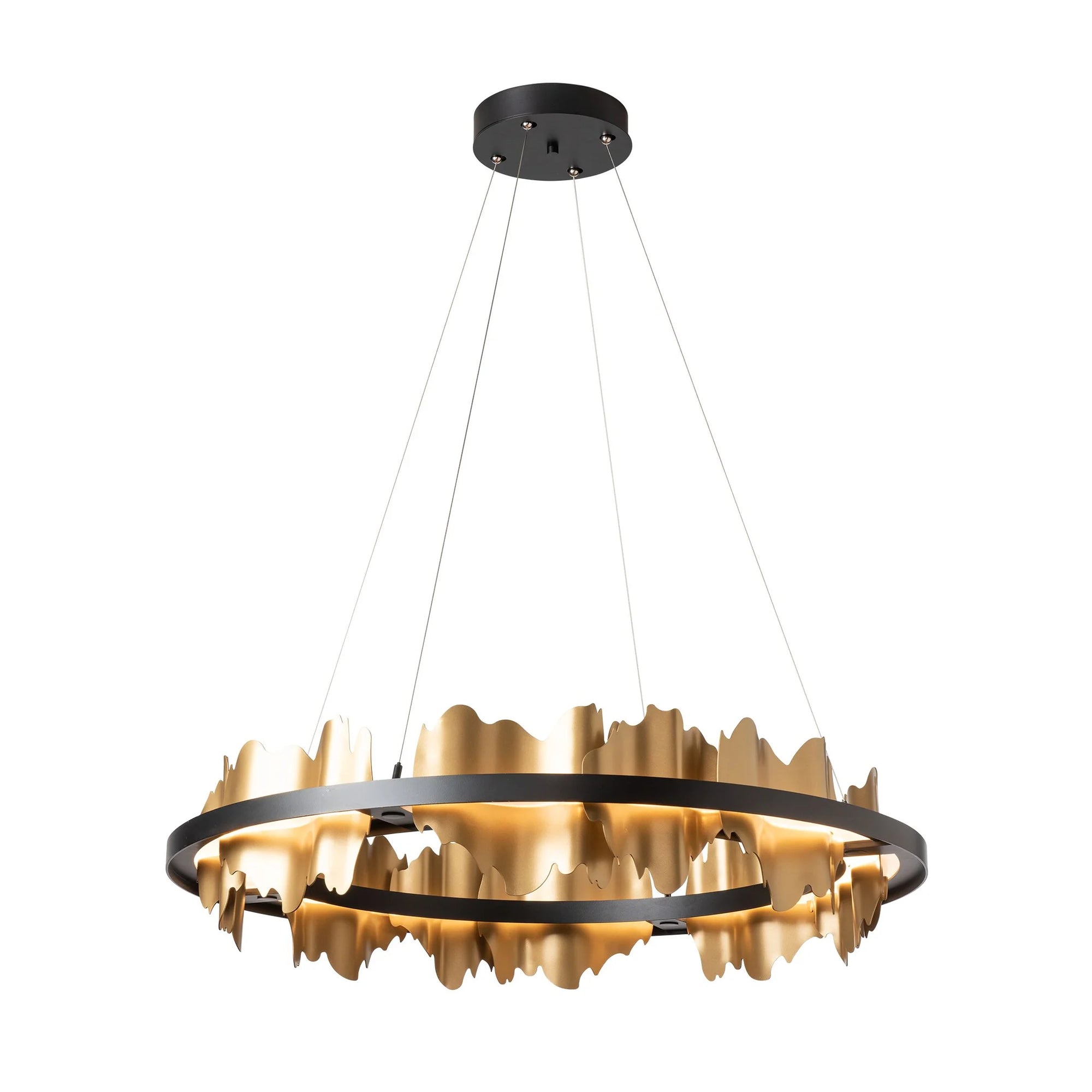 Hubbardton Forge Hildene Black Gold Circular LED Pendant Lighting Affairs