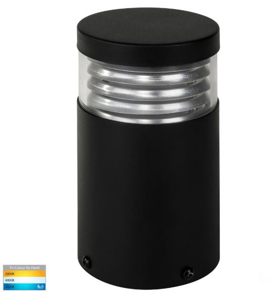Mini Black Louvred LED Bollard Light