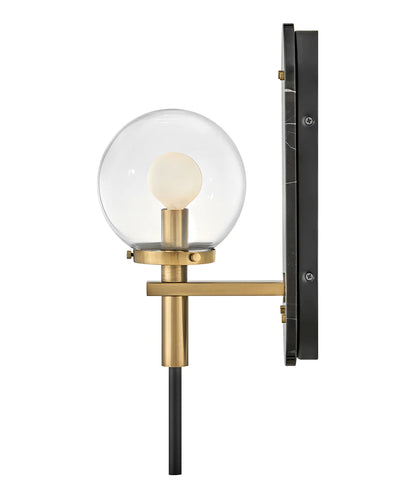 Hinkley Lisa McDennon Gilda 1 Light Black Marble & Heritage Brass Wall Bracket Lighting Affairs