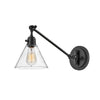 Hinkley Arti Medium 1 Light Wall Black and Clear Glass Swing Arm Wall Light Lighting Affairs