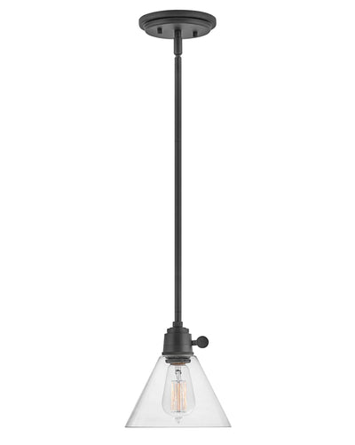 Hinkley Arti 1 Light Clear Glass and Black Pendant Lighting Affairs