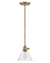 Hinkley Arti 1 Light Clear Glass and Heritage Brass Pendant Lighting Affairs