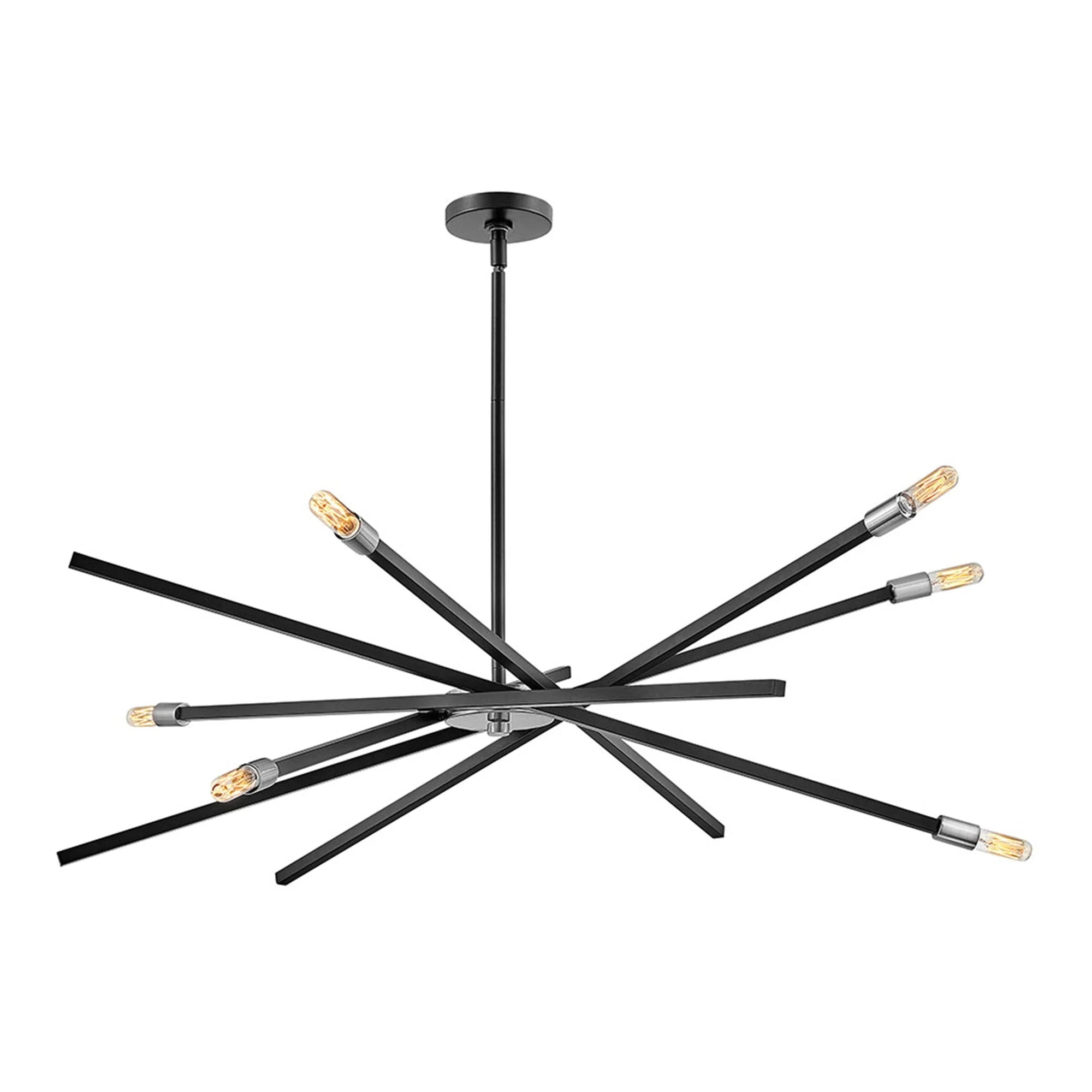 Hinkley Archer 6 Light Large Satin Black Chandelier Lighting Affairs