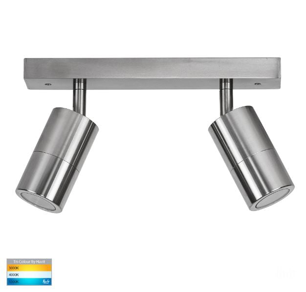 Tivah Titanium Aluminium 2 Light TRI Colour LED Bar Lights