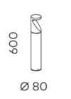 Evio One Direction 600mm Black Bollard Light