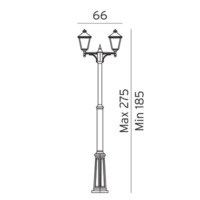 London 66 Two Light Lamp Post