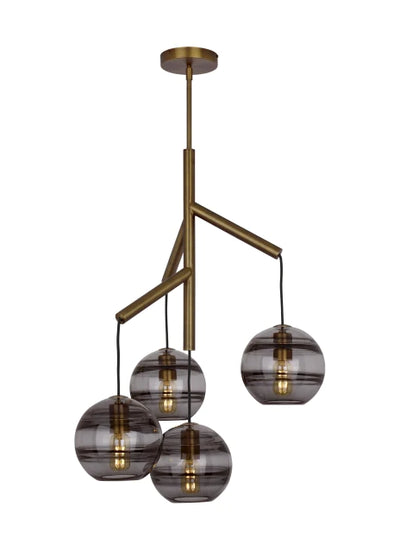 Tech Lighting Sedona Single 4 Light Aged Brass Chandelier Lighting Affairs