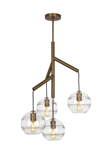 Tech Lighting Sedona Single 4 Light Aged Brass Chandelier Lighting Affairs