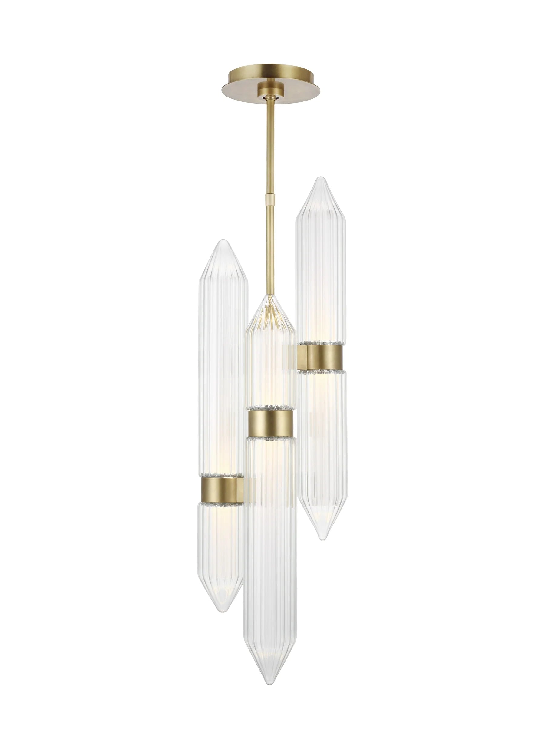 Tech Lighting Langston Brass and Glass Large Pendant Lighting Affairs