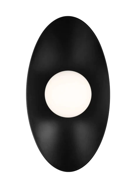 Tech Lighting Joni 13 Matte Black and White Glass Wall Light