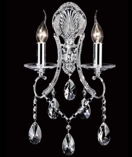 Atler Crystal Chrome Twin Wall Light