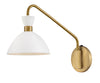 Hinkley Lark Simon 1 Light Matte White with Heritage Brass Wall Sconce Lighting Affairs