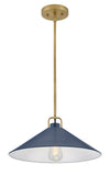 Hinkley Lark Milo 1 Light Lacquered Brass with Matte Navy Medium Pendant Lighting Affairs