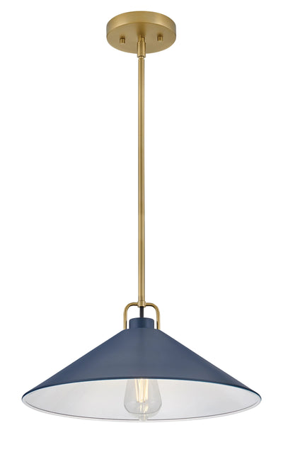 Hinkley Lark Milo 1 Light Lacquered Brass with Matte Navy Medium Pendant Lighting Affairs