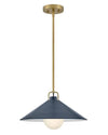 Hinkley Lark Milo 1 Light Lacquered Brass with Matte Navy Medium Pendant Lighting Affairs