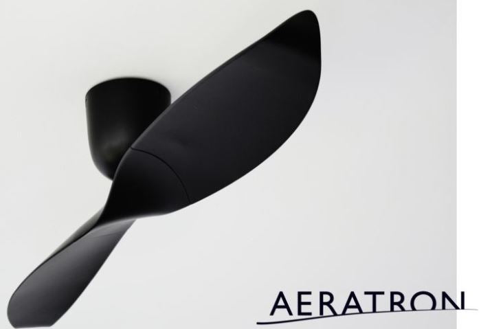Aeratron AE2+ 2 Blade Black DC Ceiling Fan with Remote