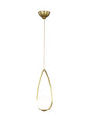 AERIN Galassia 1 Light Burnished Brass Pendant