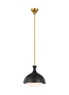 AERIN Lucerne 1 Light Burnished Brass & Midnight Black Pendant